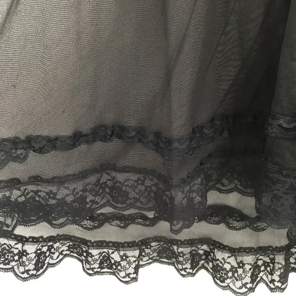 Victoria Secret Black Lace Babydoll top sheer lingerie whimsigoth coquette M - Picture 7 of 10